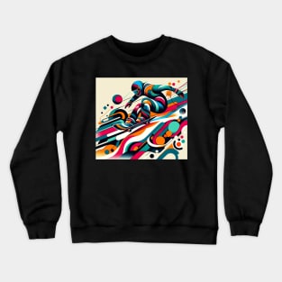 Cosmic Ride: Abstract Skateboarder Flow Crewneck Sweatshirt